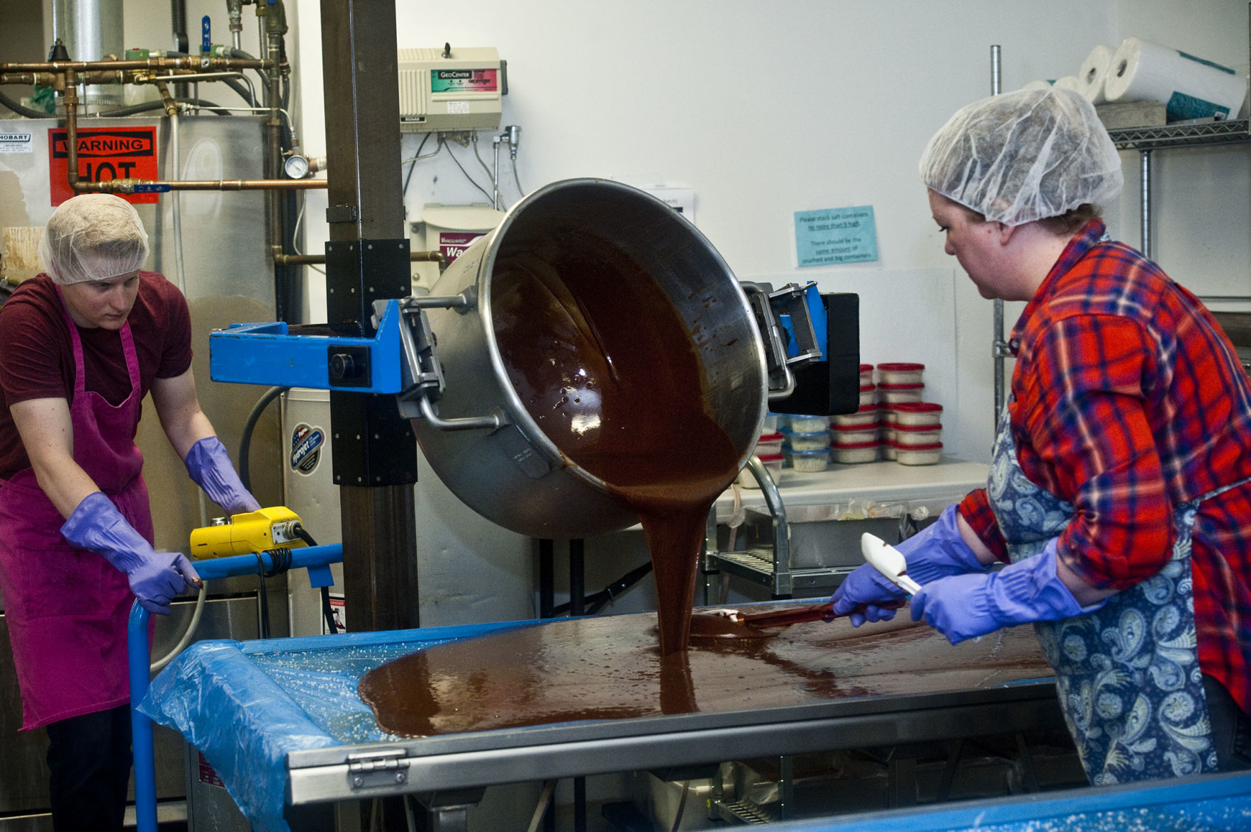 Pouring caramel